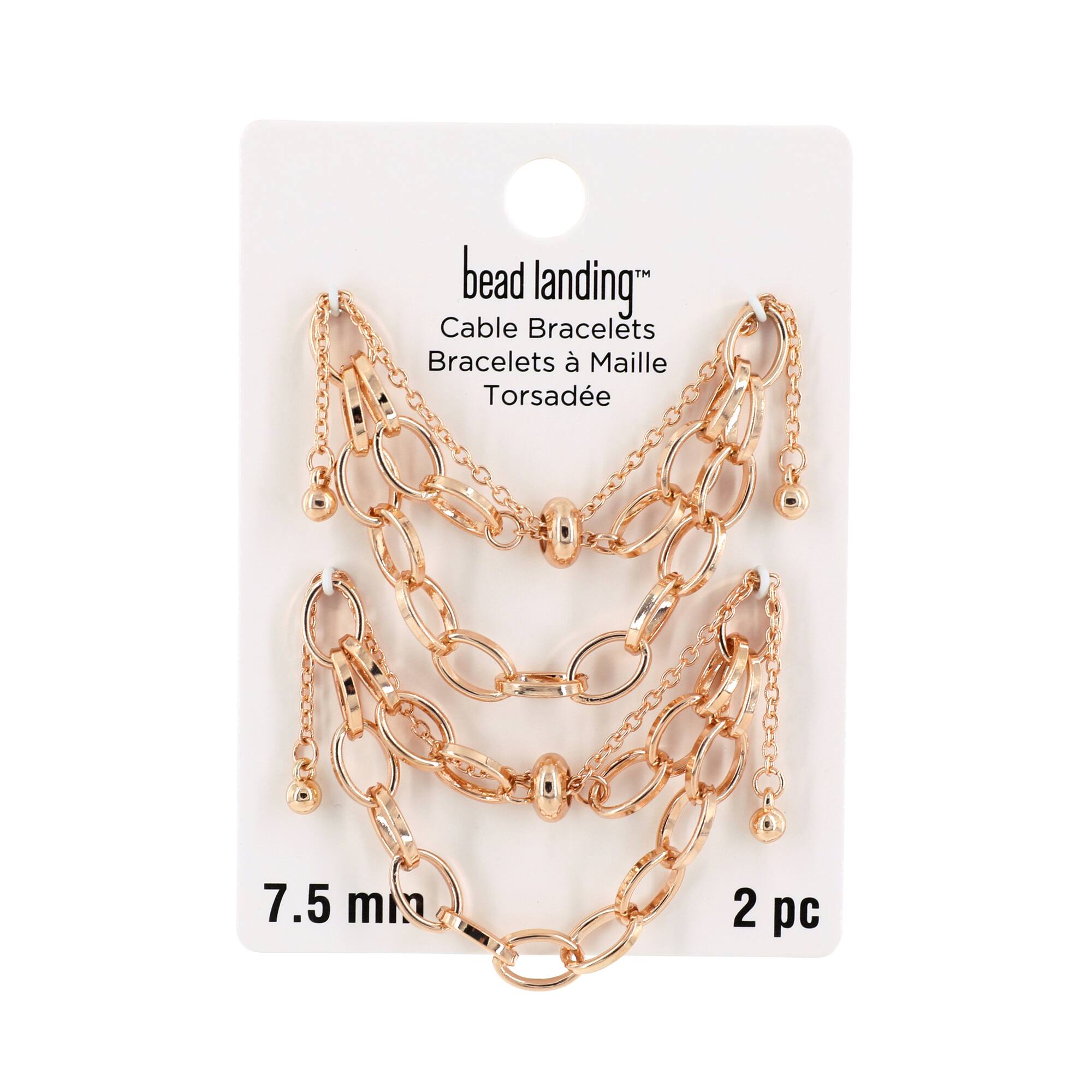 Gold Cable Slider Charm Bracelets, 2ct. by Bead Landing™